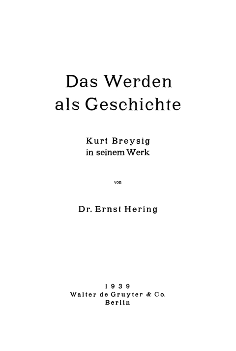 Cover image for book Das Werden als Geschichte