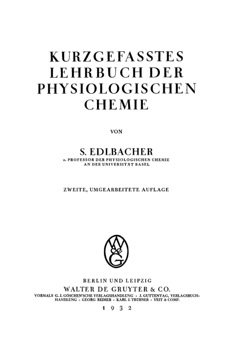 Cover image for book Kurzgefasstes Lehrbuch der physiologischen Chemie