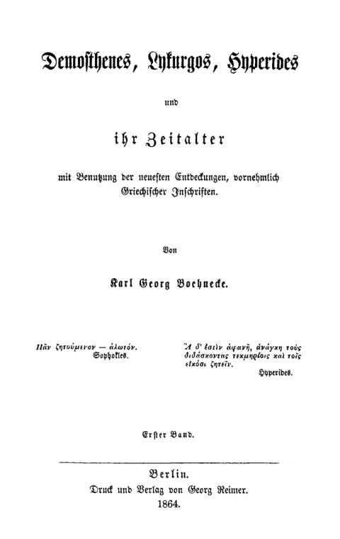 Cover image for book Demosthenes, Lykurgos, Hyperides und ihr Zeitalter