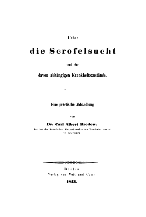 Cover image for book Über die Scrofelsucht und die davon abhängigen Krankheitszustände