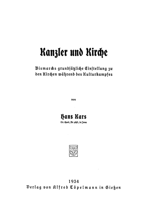 Cover image for book Kanzler und Kirche