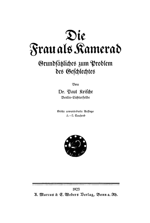Cover image for book Die Frau als Kamerad