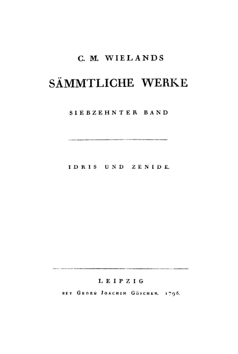 Cover image for book Idris und Zenide