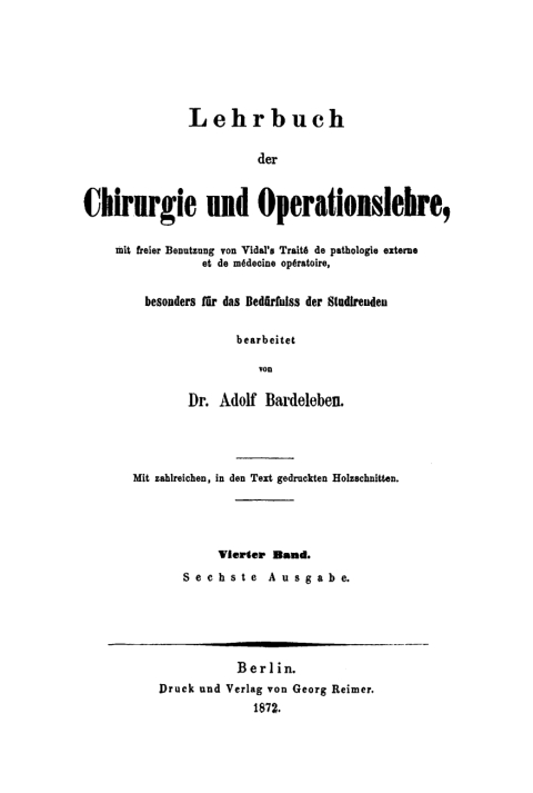 Cover image for book Auguste Théodore Vidal: Lehrbuch der Chirurgie und Operationslehre. Band 4