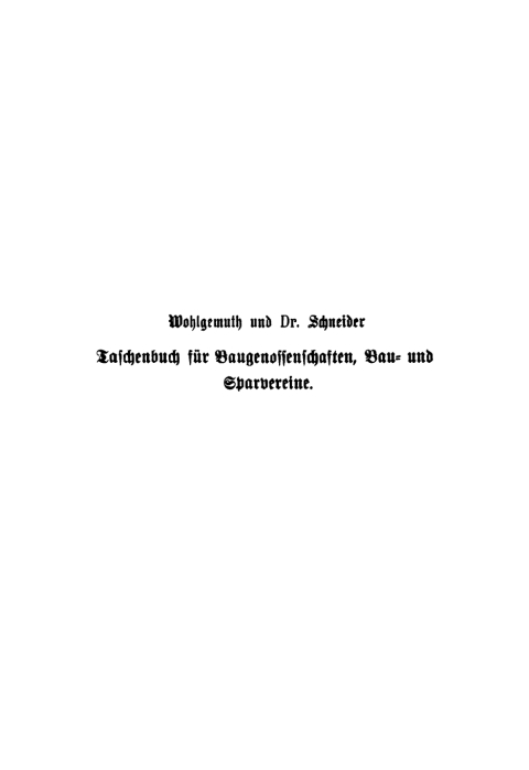 Cover image for book Taschenbuch für Baugenossenschaften, Bau- und Sparvereine