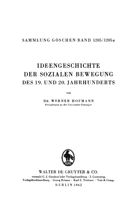 Cover image for book Ideengeschichte der sozialen Bewegung des 19. und 20. Jahrhunderts