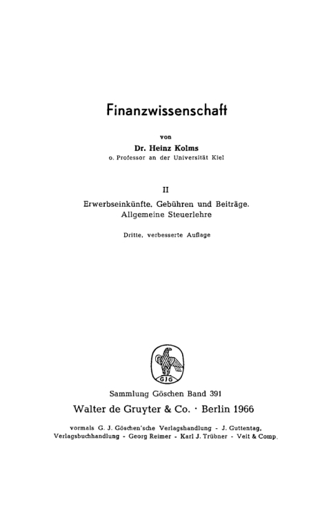 Cover image for book Erwerbseinkünfte. Gebühren und Beiträge. Allgemeine Steuerlehre