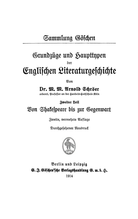 Cover image for book Von Shakespeare bis zur Gegenwart