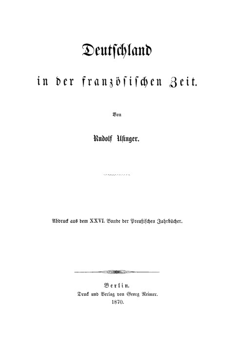 Cover image for book Deutschland in der französischen Zeit