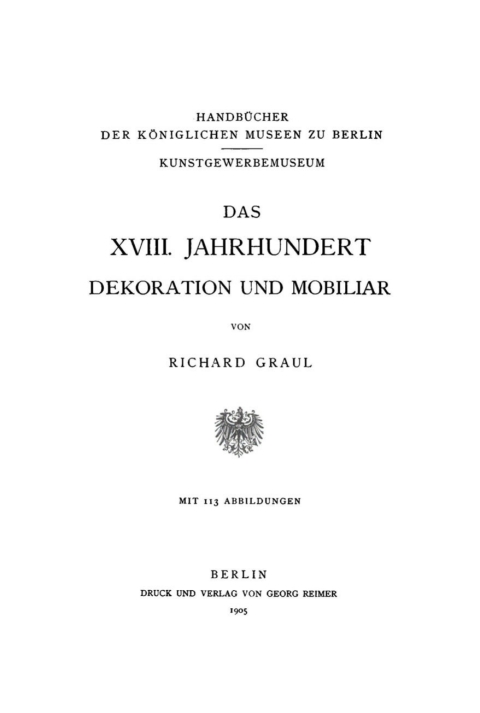 Cover image for book Das XVIII. Jahrhundert