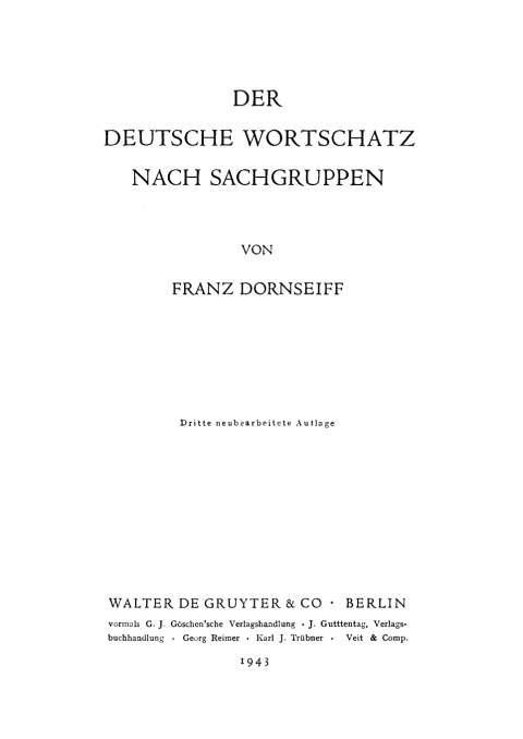 Cover image for book Der deutsche Wortschatz nach Sachgruppen