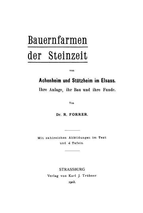 Cover image for book Bauernfarmen der Steinzeit von Achenheim und Stützheim im Elsass