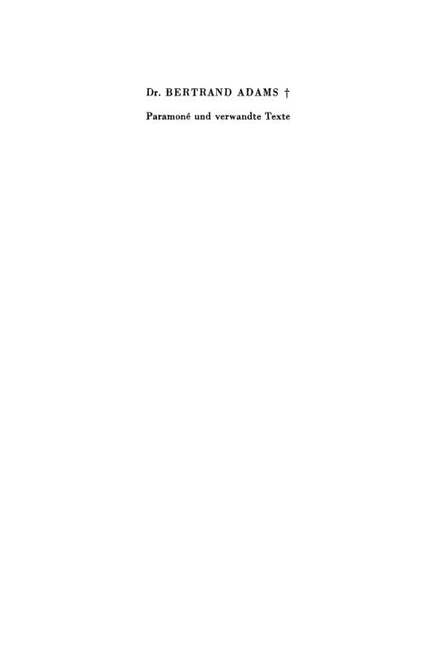Cover image for book Paramoné und verwandte Texte