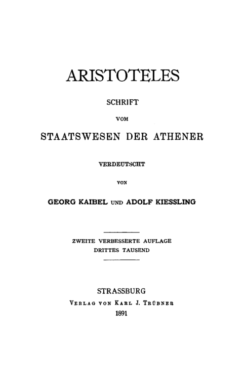 Schrift vom Staatswesen der Athener 
