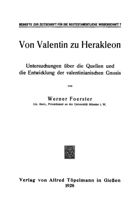 Cover image for book Von Valentin zu Herakleon