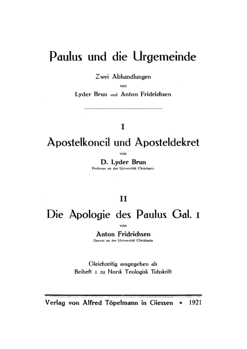 Cover image for book Paulus und die Urgemeinde