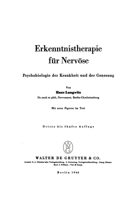 Cover image for book Erkenntnistherapie für Nervöse