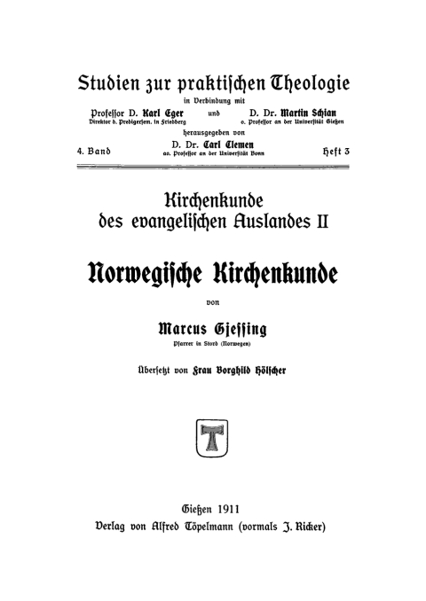 Cover image for book Norwegische Kirchenkunde