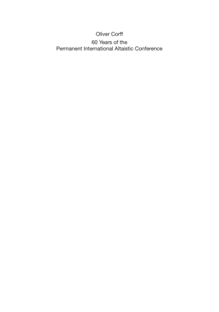 60 Years of the Permanent International Altaistic Conference (PIAC)