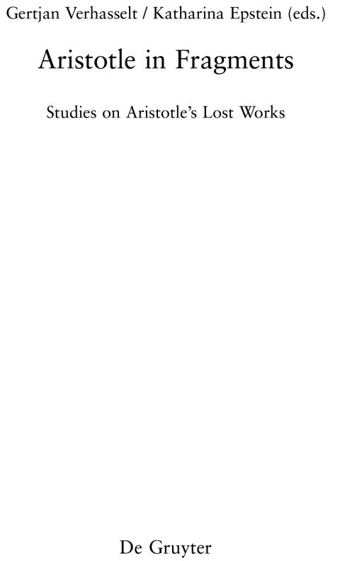 Cover image for book Aristotle in Fragments