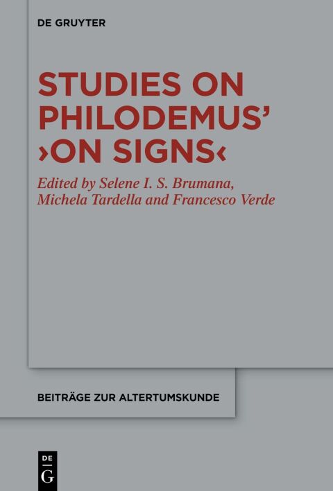Cover image for book Studies on Philodemus’ ›On Signs‹