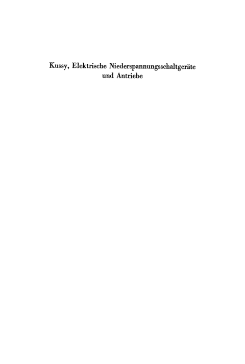 Cover image for book Elektrische Niederspannungsschaltgeräte und Antriebe