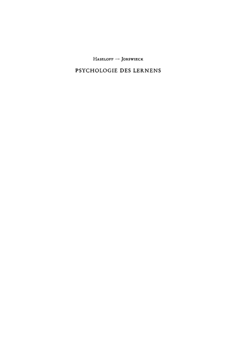 Cover image for book Psychologie des Lernens