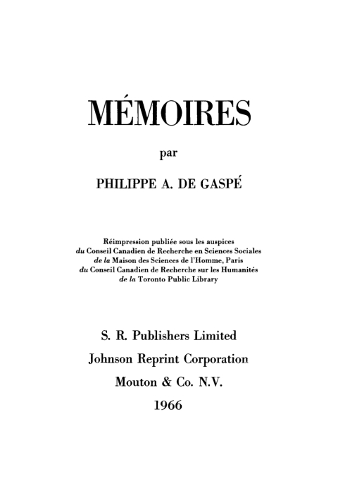 Cover image for book Memoires