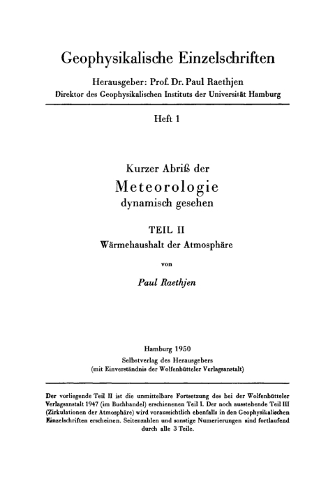 Cover image for book Wärmehaushalt der Atmosphäre