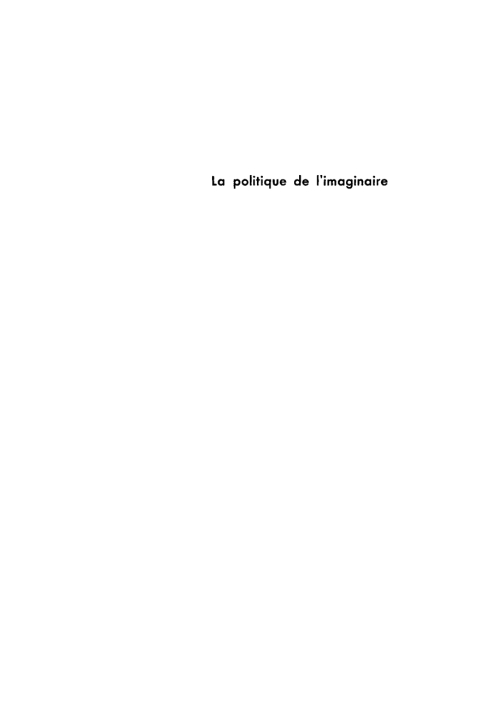 Cover image for book La politique de l'imaginaire