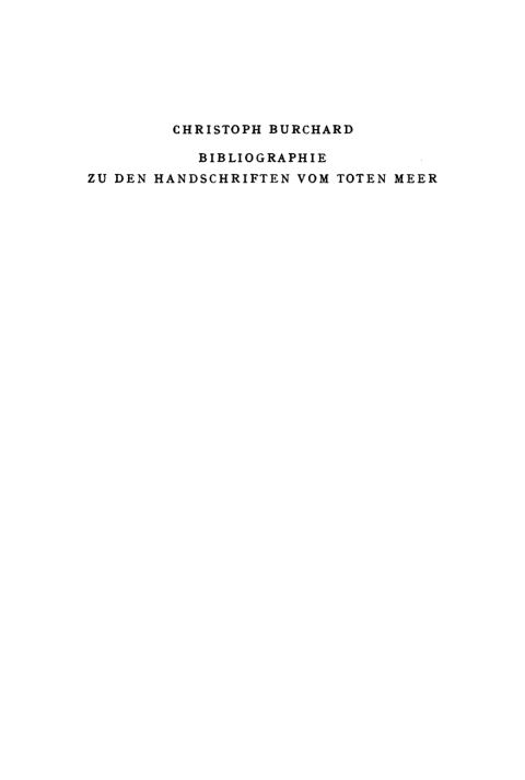 Cover image for book Bibliographie zu den Handschriften vom Toten Meer