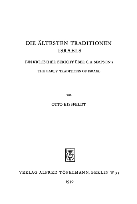 Cover image for book Die Ältesten Traditionen Israels