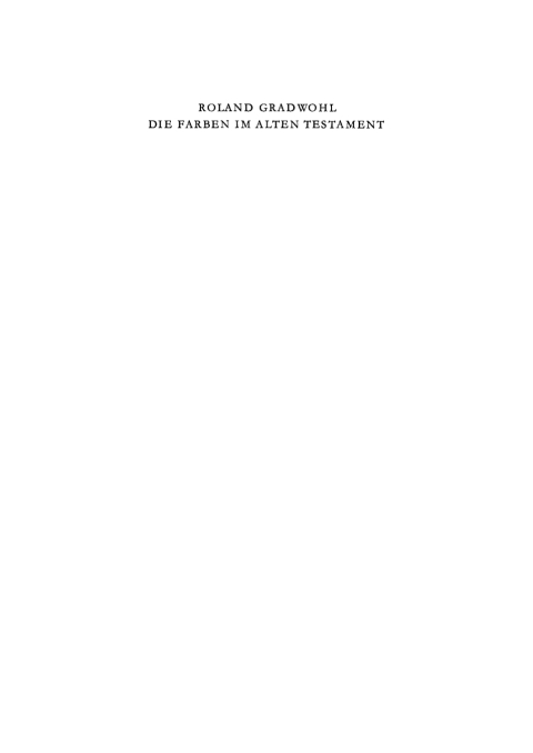 Cover image for book Die Farben im Alten Testament