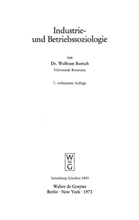 Cover image for book Industrie und Betriebssoziologie