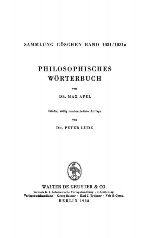 Cover image for book Philosophisches Wörterbuch