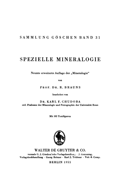 Cover image for book Spezielle Mineralogie