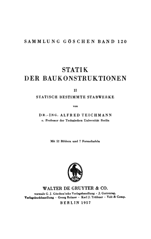 Cover image for book Statisch bestimmte Stabwerke