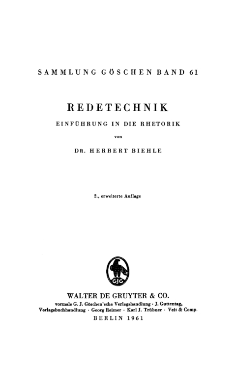 Cover image for book Redetechnik
