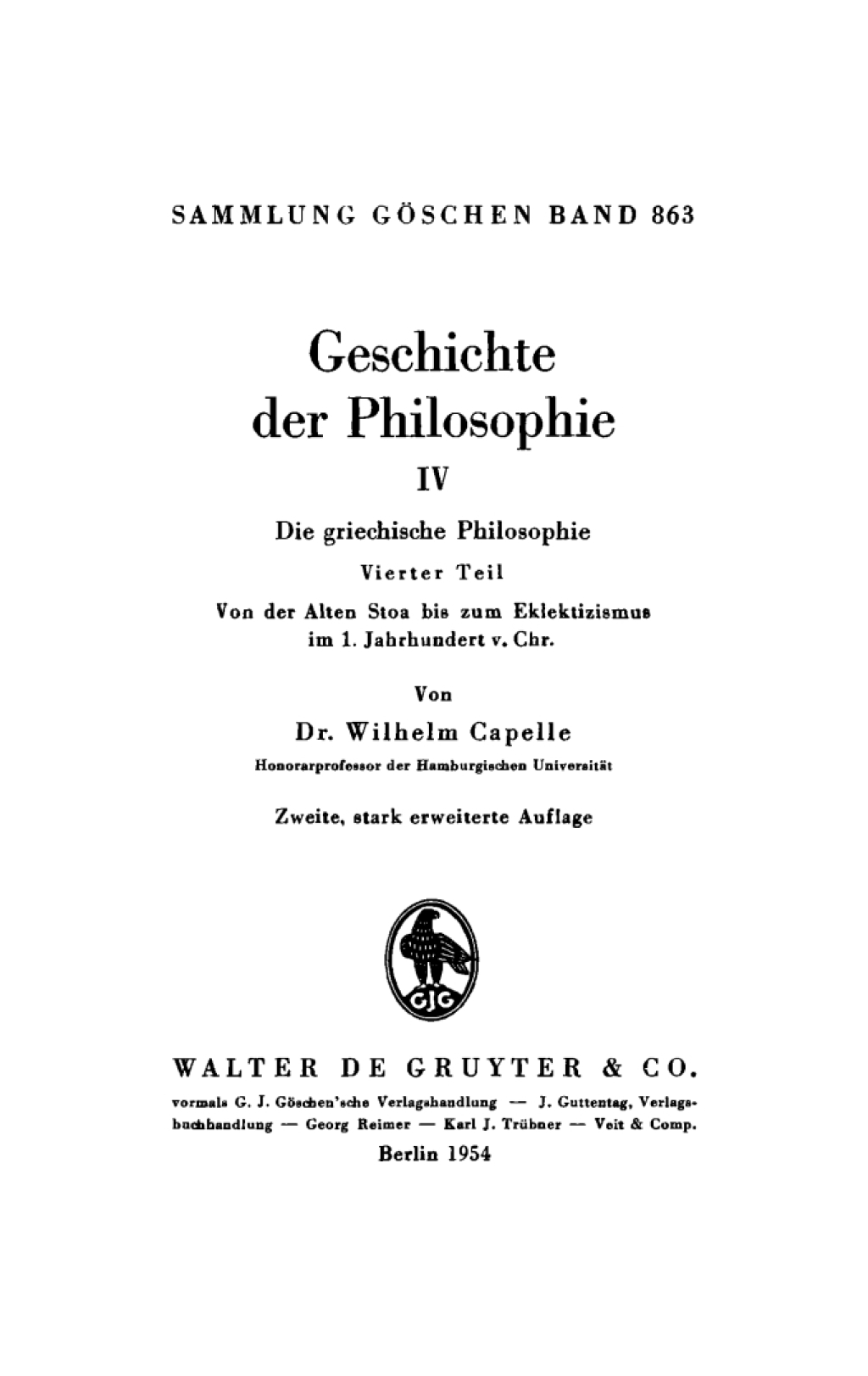 Page Fidelity Von der Alten Stoa bis zum Eklektizismus im 1. Jahrhundert v. Chr.; $148.73