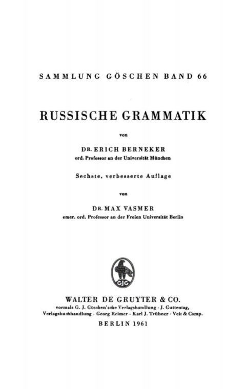 Cover image for book Russische Grammatik
