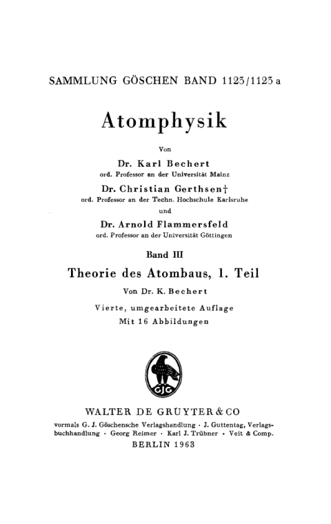 Cover image for book Theorie des Atombaus, Teil 1
