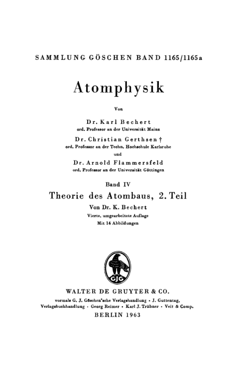 Cover image for book Theorie des Atombaus, Teil 2