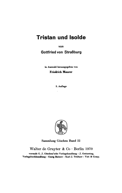 Cover image for book Tristan und Isolde