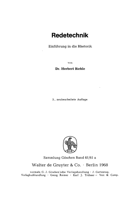 Cover image for book Redetechnik