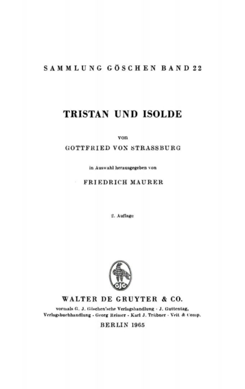 Cover image for book Tristan und Isolde