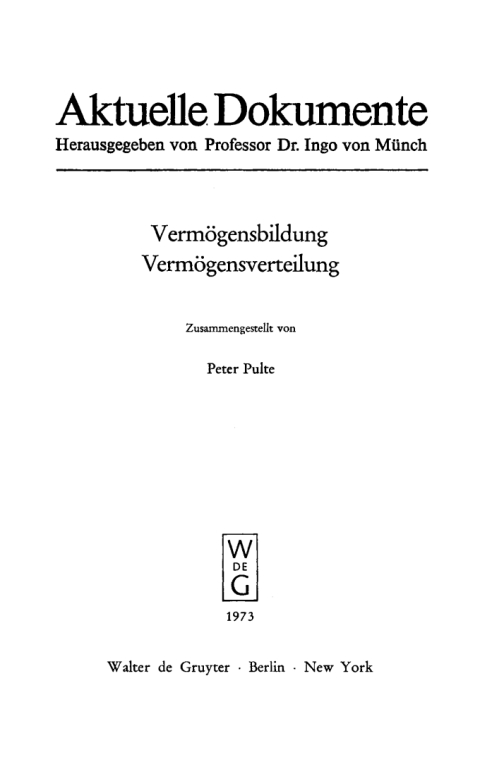 Cover image for book Vermögensbildung, Vermögensverteilung