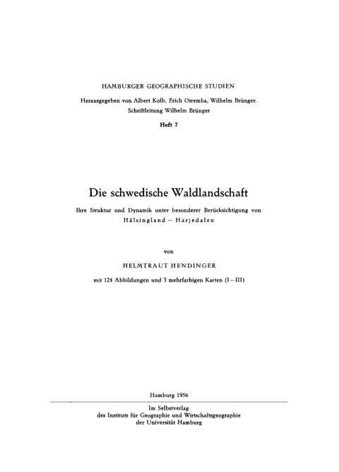 Cover image for book Die schwedische Waldlandschaft
