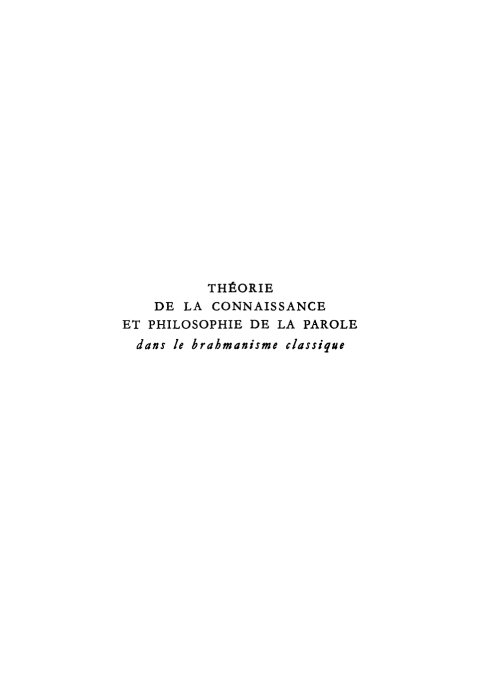 Cover image for book Théorie de la connaissance et philosophie de La Parole