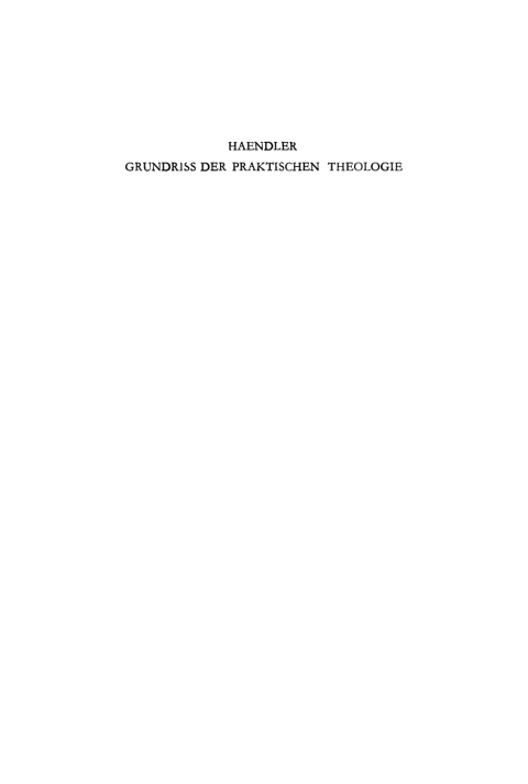 Cover image for book Grundriss der praktischen Theologie