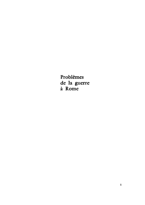 Cover image for book Problèmes de la guerre à Rome
